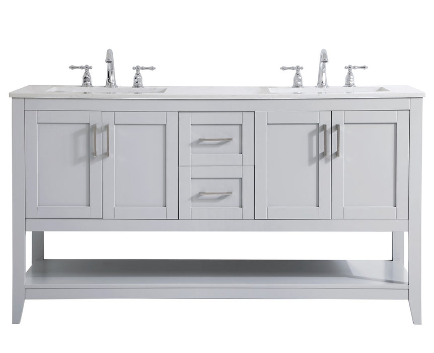 Elegant Lighting VF16060DGR Double Bathroom Vanity, Grey