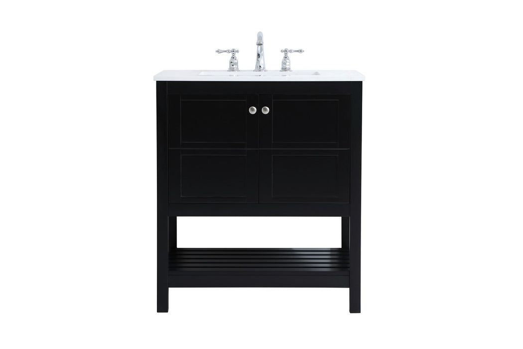 Elegant Lighting VF16430BK Single Bathroom Vanity, Black
