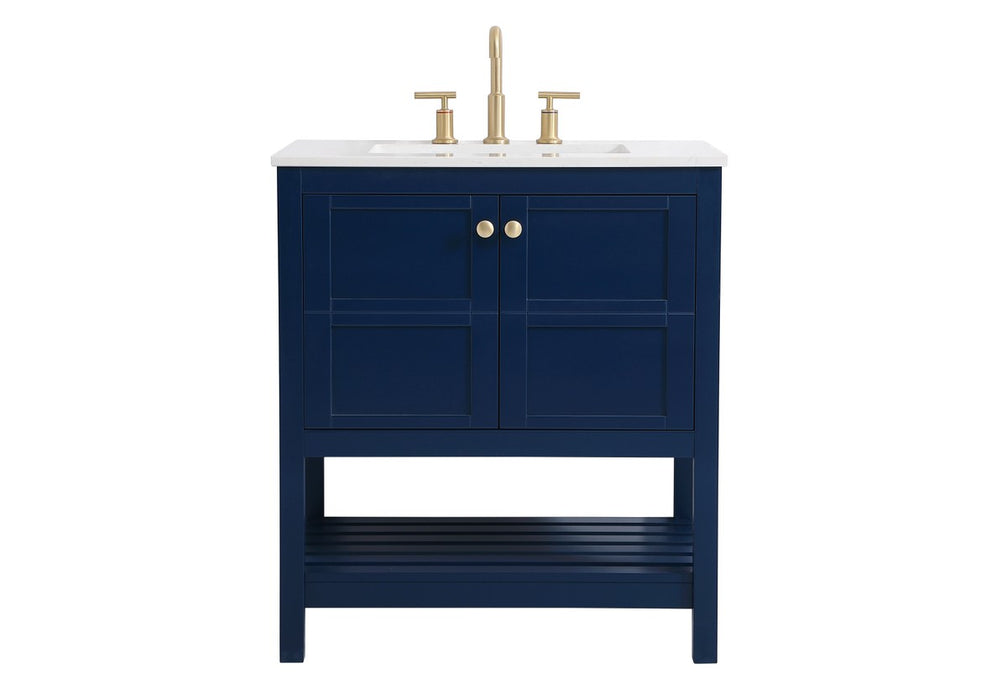 Elegant Lighting VF16430BL Single Bathroom Vanity, Blue