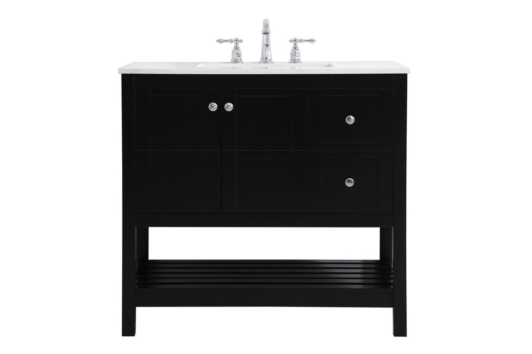 Elegant Lighting VF16436BK Single Bathroom Vanity, Black