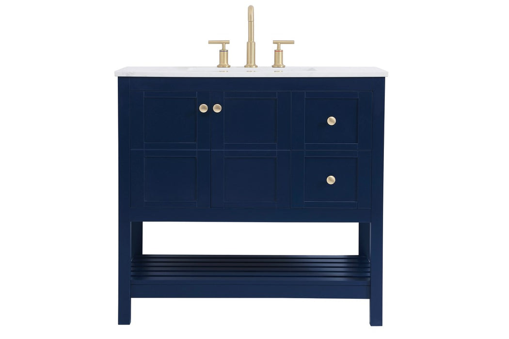 Elegant Lighting VF16436BL Single Bathroom Vanity, Blue