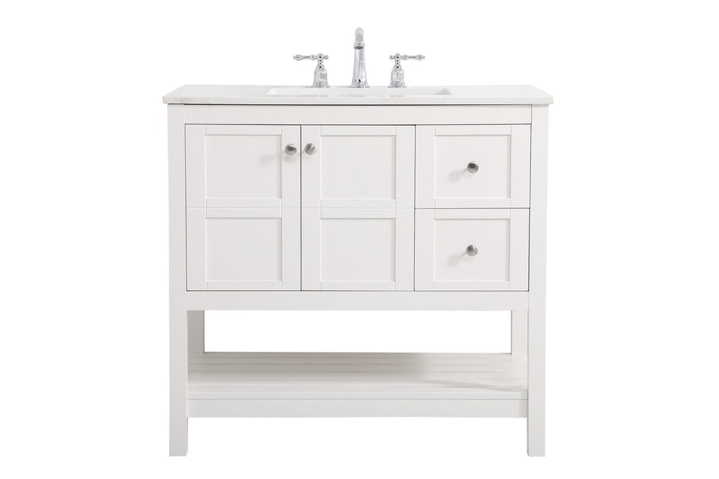 Elegant Lighting VF16436WH Single Bathroom Vanity, White