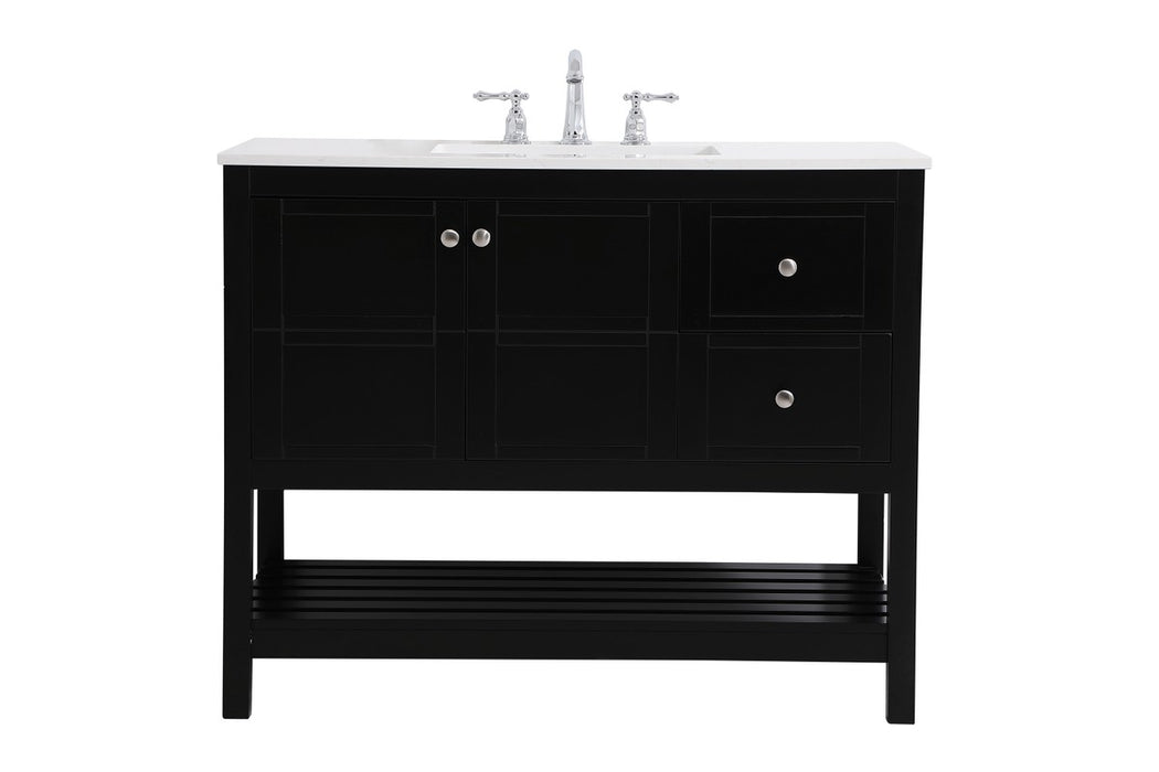Elegant Lighting VF16442BK Single Bathroom Vanity, Black