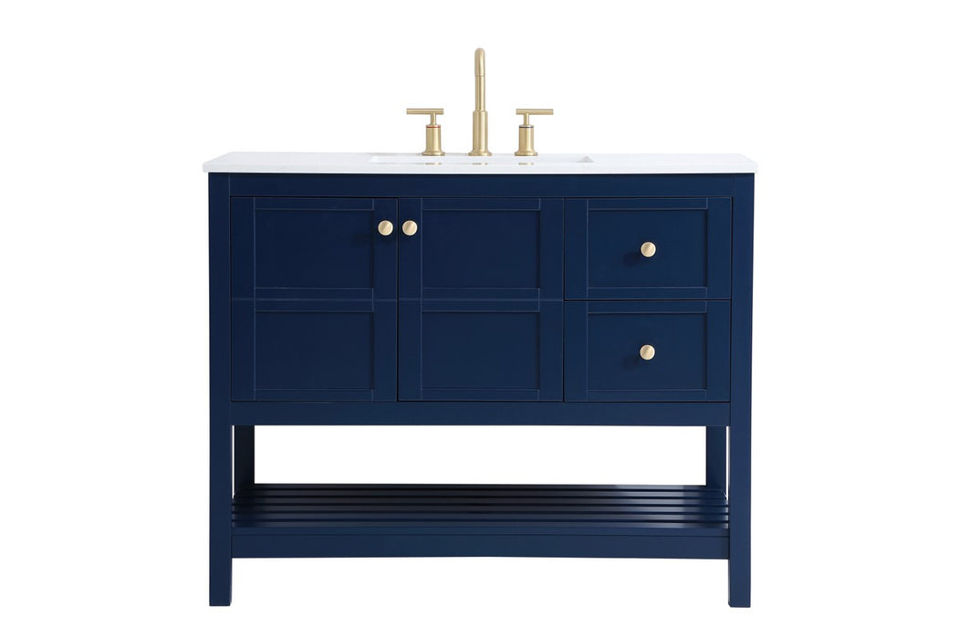 Elegant Lighting VF16442BL Single Bathroom Vanity, Blue