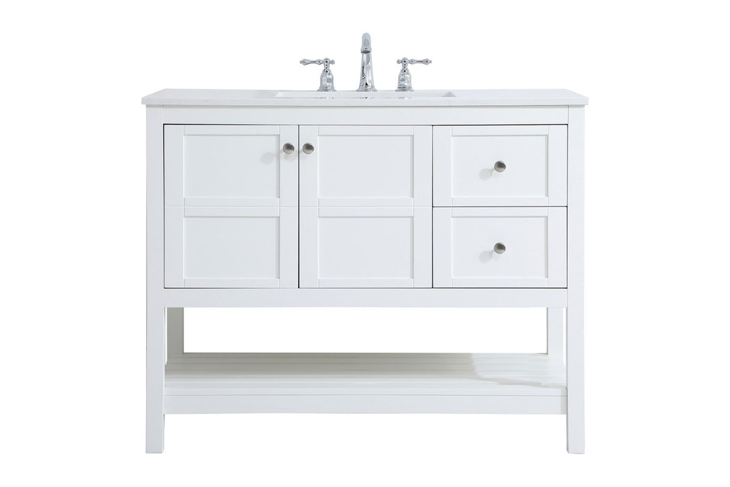 Elegant Lighting VF16442WH Single Bathroom Vanity, White