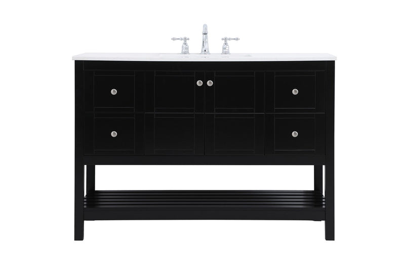 Elegant Lighting VF16448BK Single Bathroom Vanity, Black