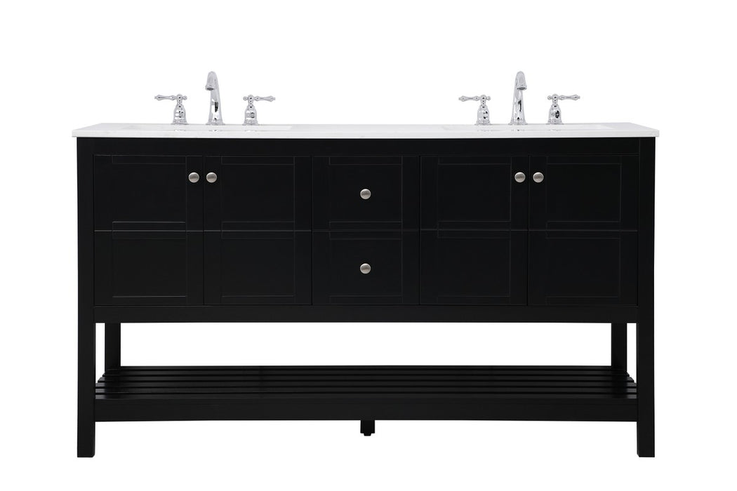 Elegant Lighting VF16460DBK Single Bathroom Vanity, Black