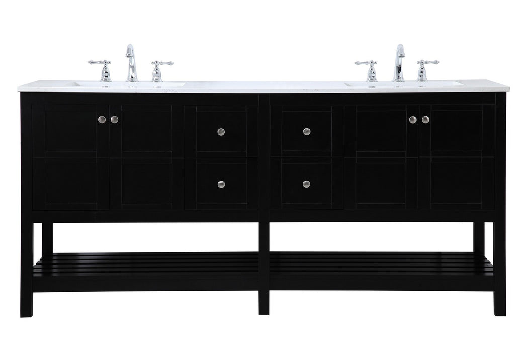 Elegant Lighting VF16472DBK Double Bathroom Vanity, Black