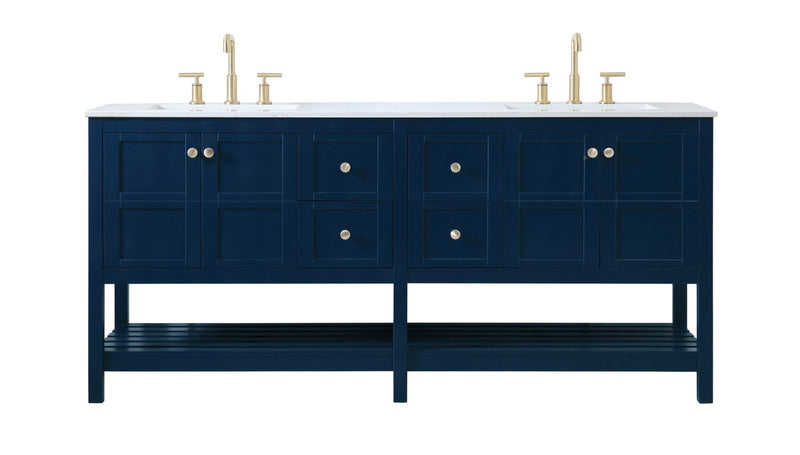 Elegant Lighting VF16472DBL Double Bathroom Vanity, Blue