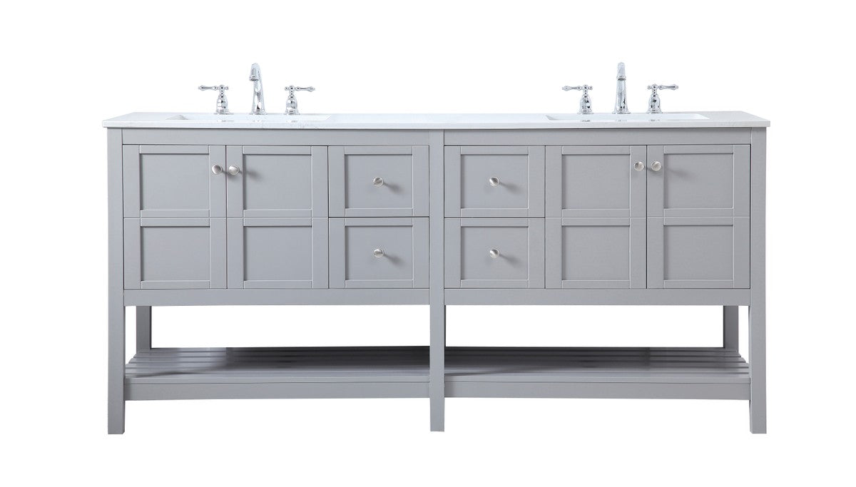 Elegant Lighting VF16472DGR Double Bathroom Vanity, Gray