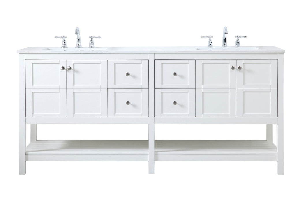 Elegant Lighting VF16472DWH Double Bathroom Vanity, White