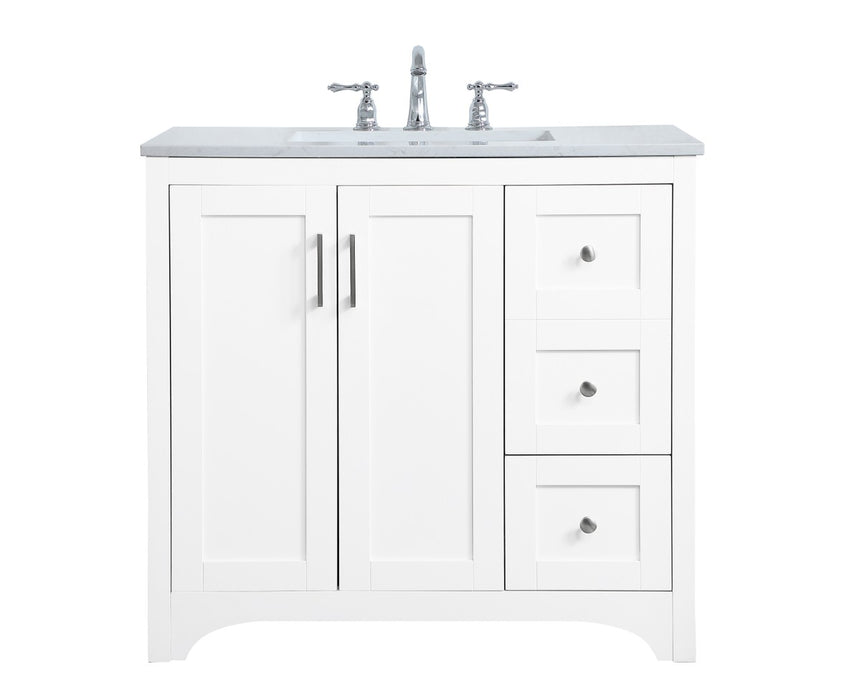 Elegant Lighting VF17036WH Single Bathroom Vanity, White
