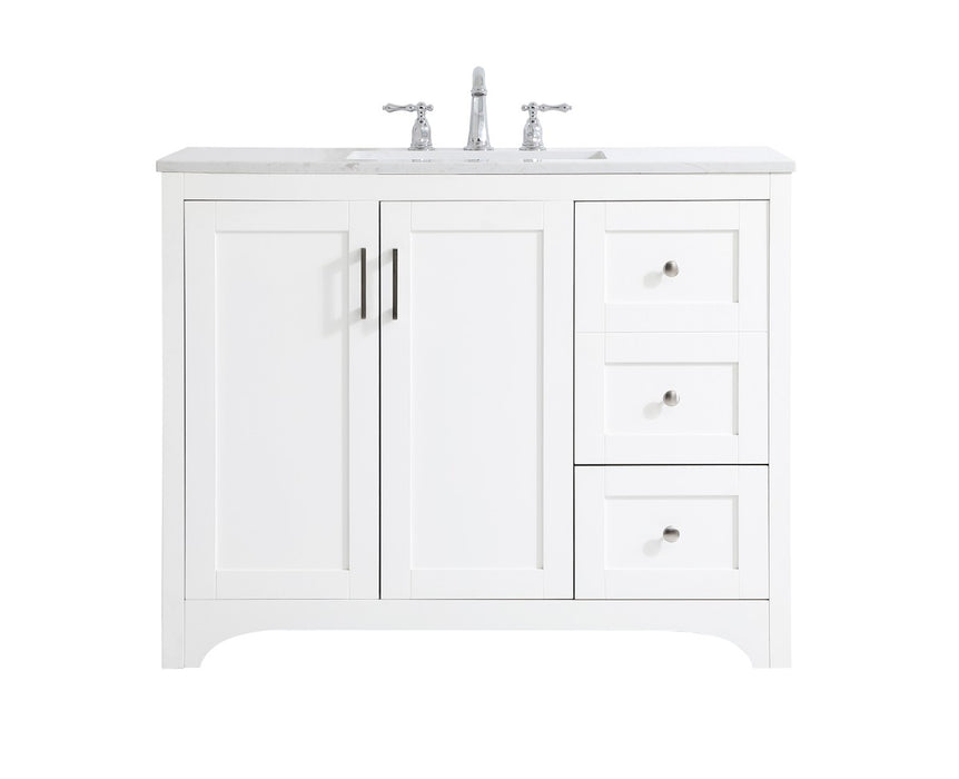 Elegant Lighting VF17042WH Single Bathroom Vanity, White