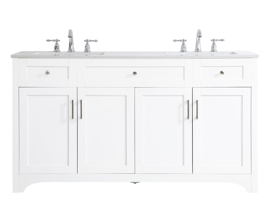 Elegant Lighting VF17060DWH Double Bathroom Vanity, White