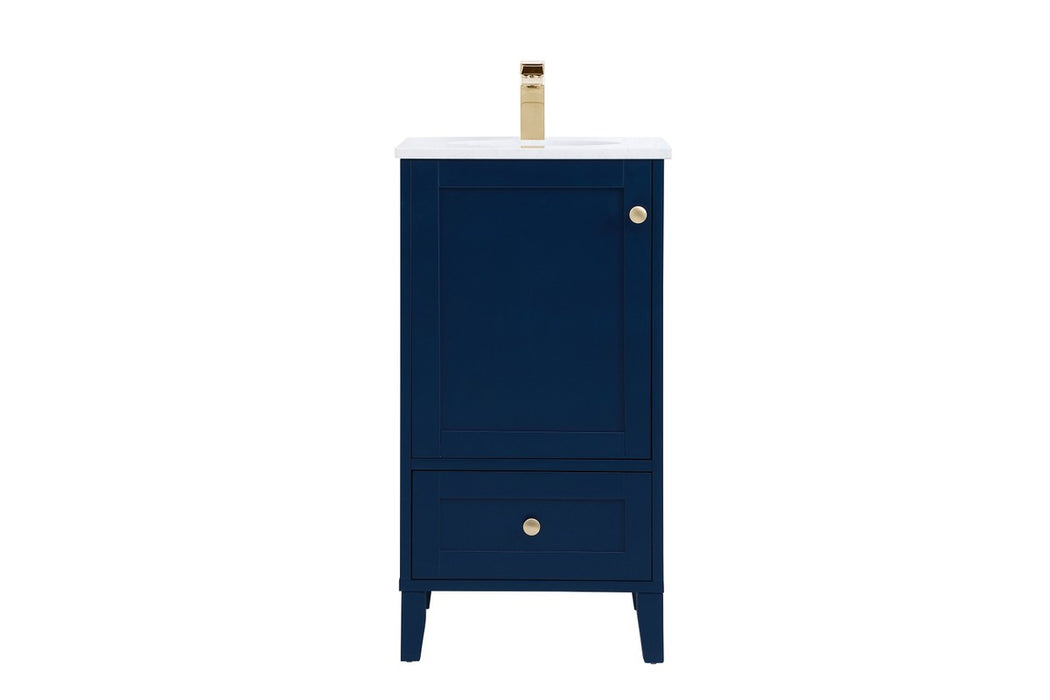 Elegant Lighting VF18018BL Single Bathroom Vanity, Blue