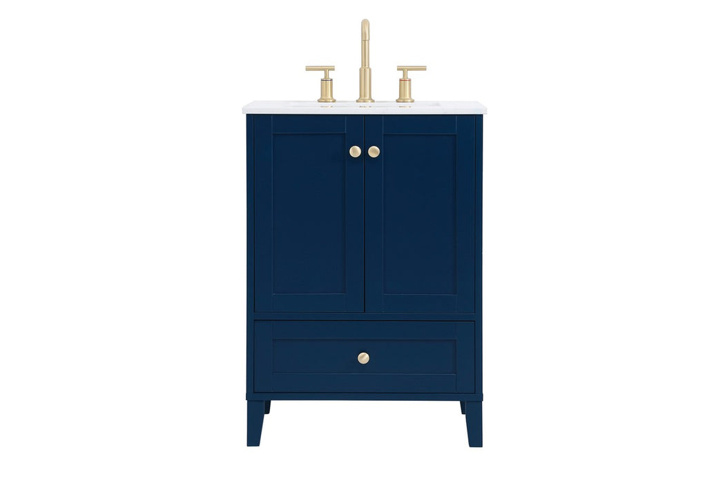 Elegant Lighting VF18024BL Single Bathroom Vanity, Blue