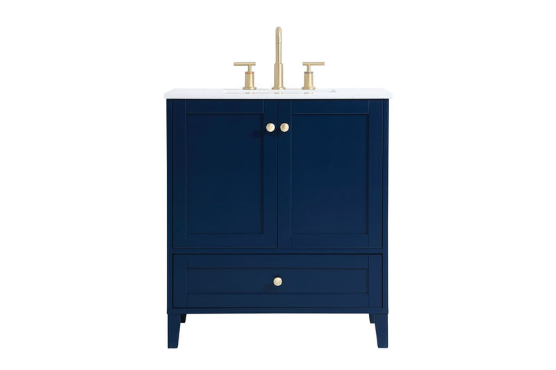 Elegant Lighting VF18030BL Single Bathroom Vanity, Blue