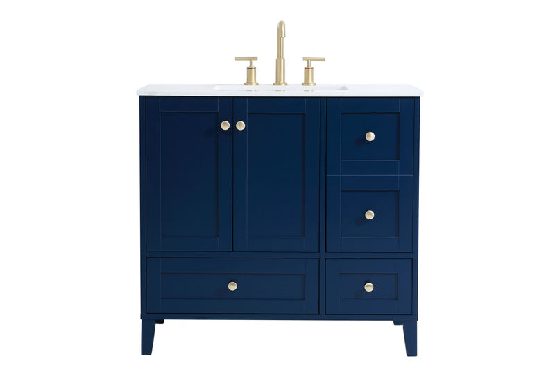 Elegant Lighting VF18036BL Single Bathroom Vanity, Blue