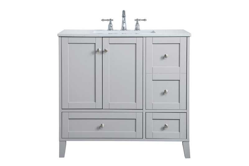 Elegant Lighting VF18036GR Single Bathroom Vanity, Grey