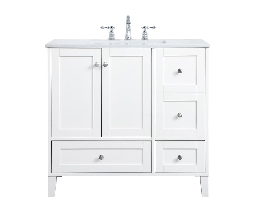 Elegant Lighting VF18036WH Single Bathroom Vanity, White