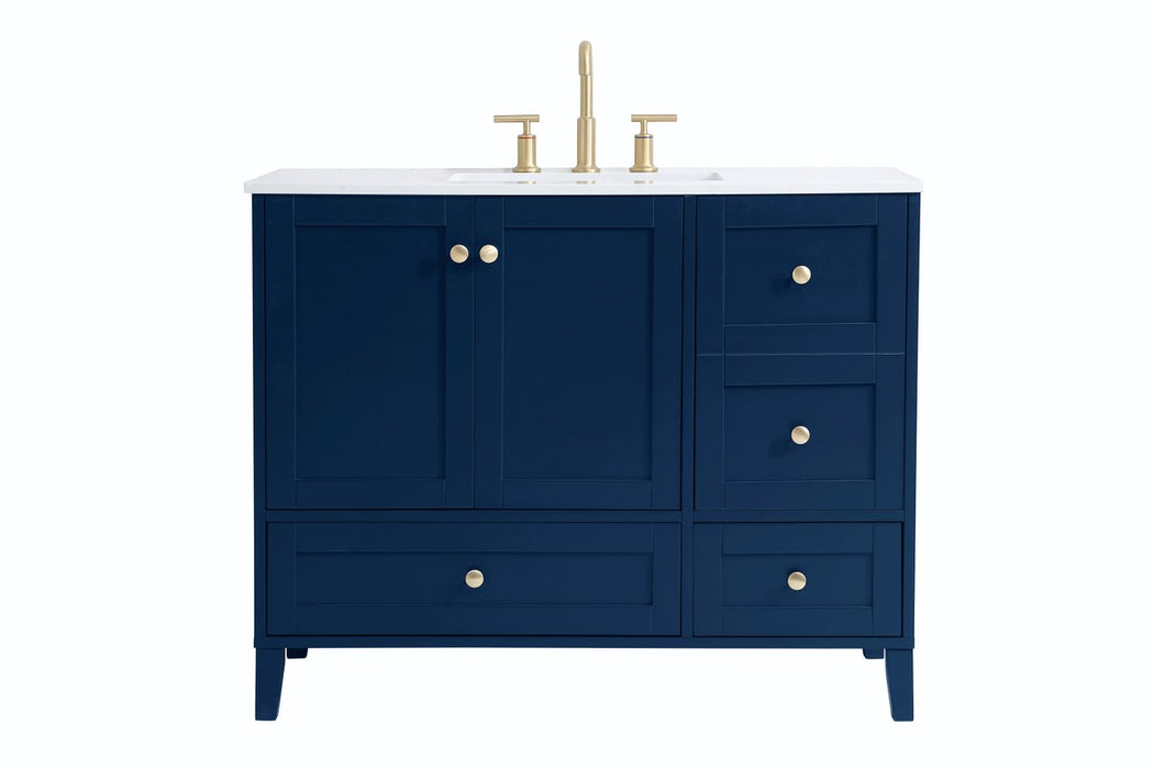 Elegant Lighting VF18042BL Single Bathroom Vanity, Blue