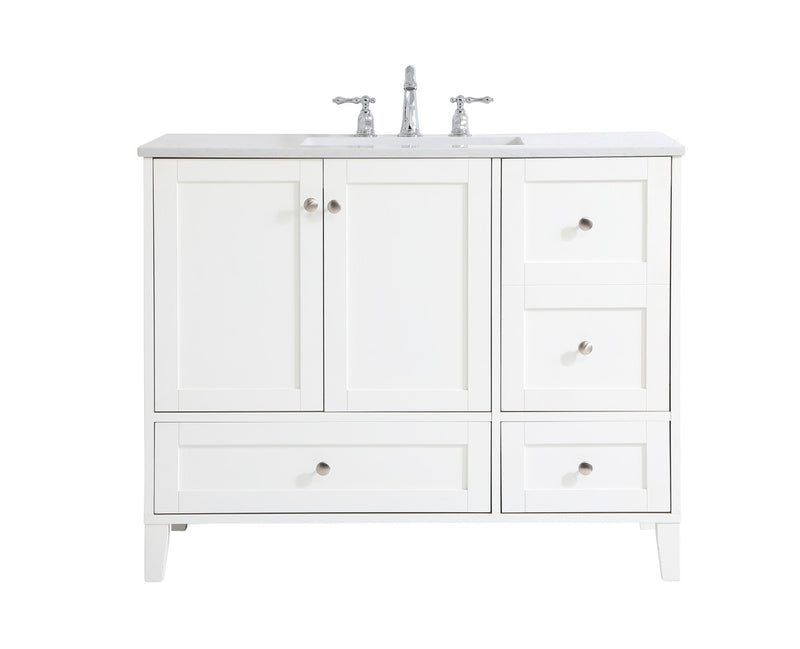 Elegant Lighting VF18042WH Single Bathroom Vanity, White