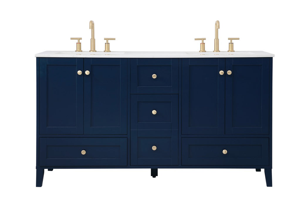 Elegant Lighting VF18060DBL Double Bathroom Vanity, Blue