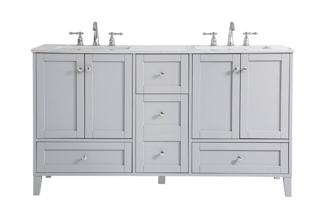 Elegant Lighting VF18060DGR Double Bathroom Vanity, Grey