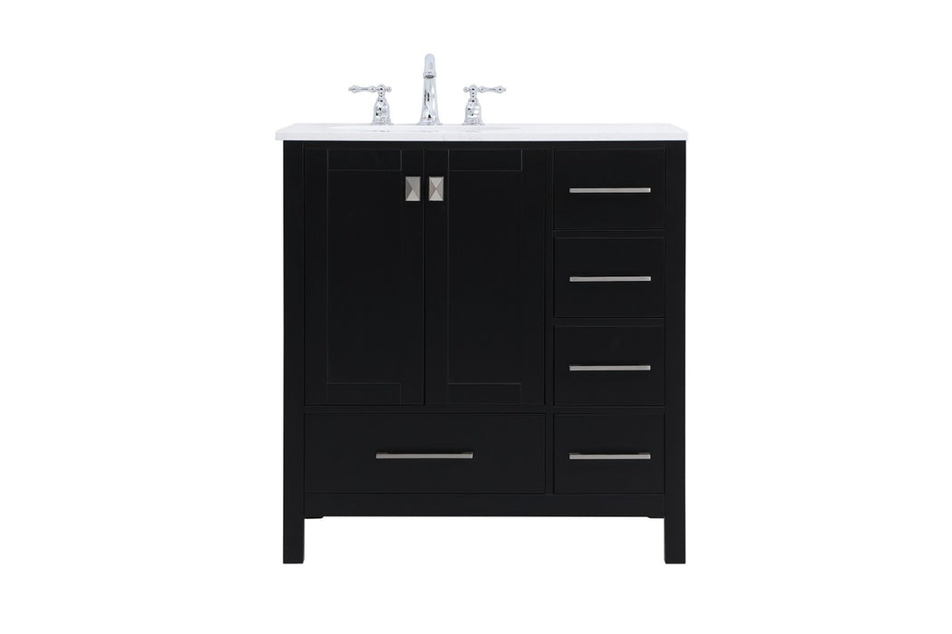 Elegant Lighting VF18832BK Single Bathroom Vanity, Black