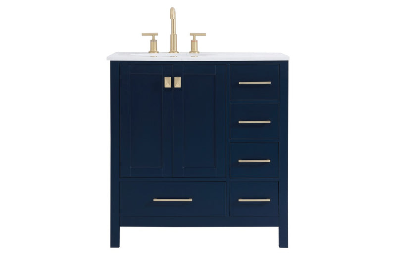 Elegant Lighting VF18832BL Single Bathroom Vanity, Blue