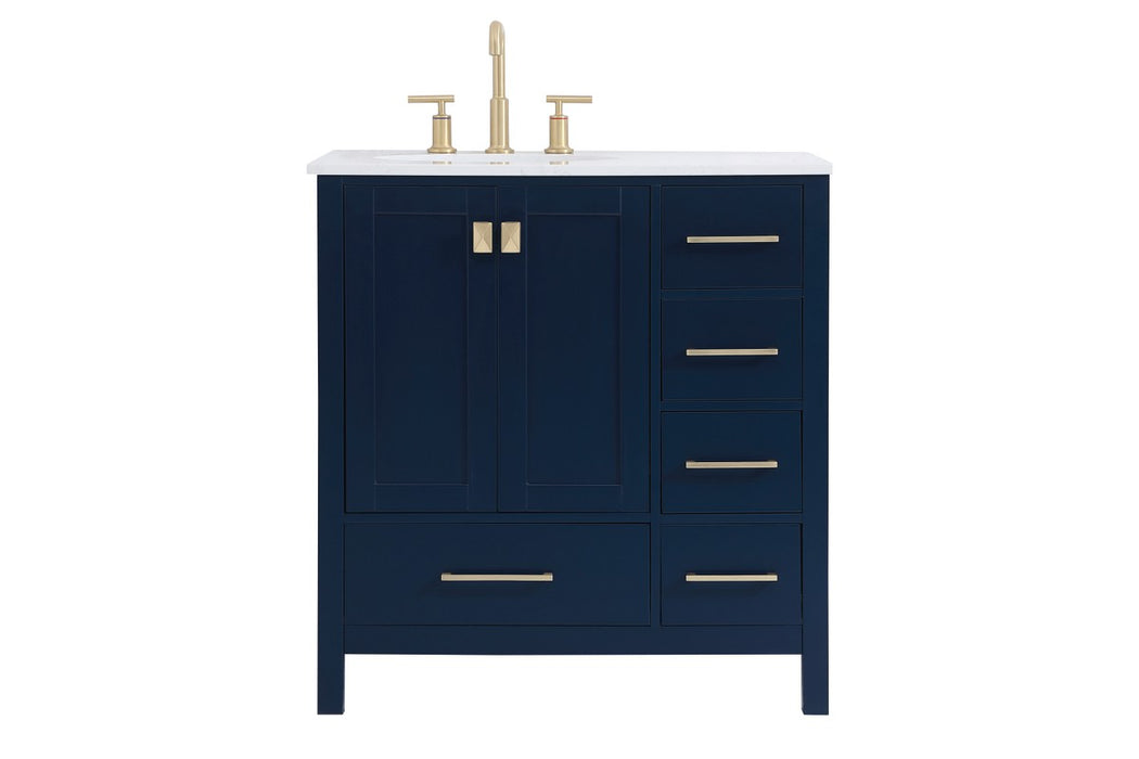 Elegant Lighting VF18832BL Single Bathroom Vanity, Blue