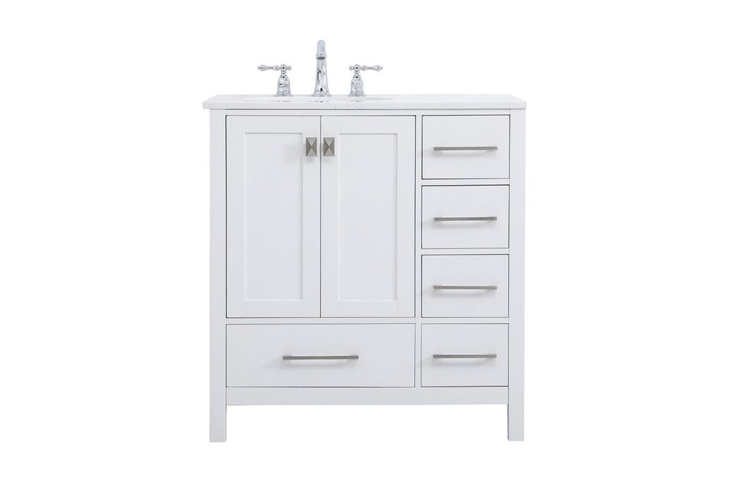 Elegant Lighting VF18832WH Single Bathroom Vanity, White