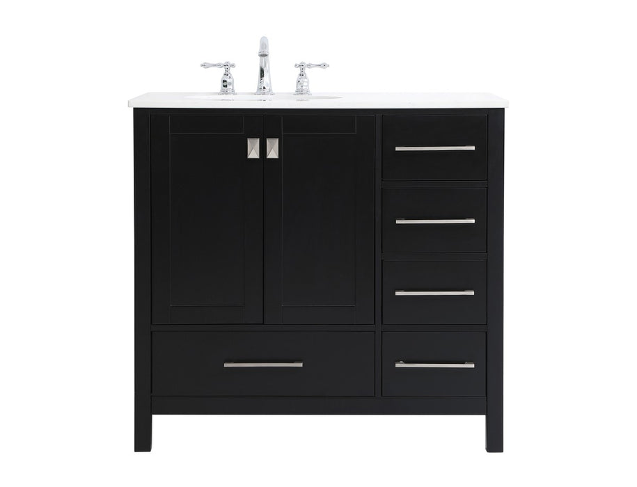 Elegant Lighting VF18836BK Single Bathroom Vanity, Black