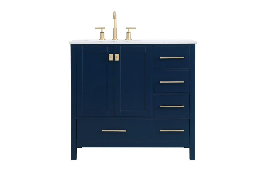 Elegant Lighting VF18836BL Single Bathroom Vanity, Blue
