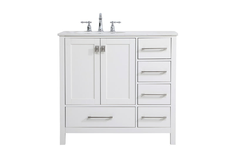 Elegant Lighting VF18836WH Single Bathroom Vanity, White
