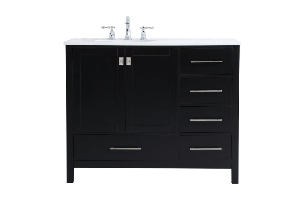 Elegant Lighting VF18842BK Single Bathroom Vanity, Black