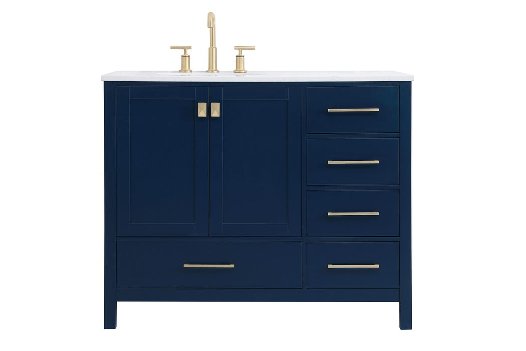Elegant Lighting VF18842BL Single Bathroom Vanity, Blue
