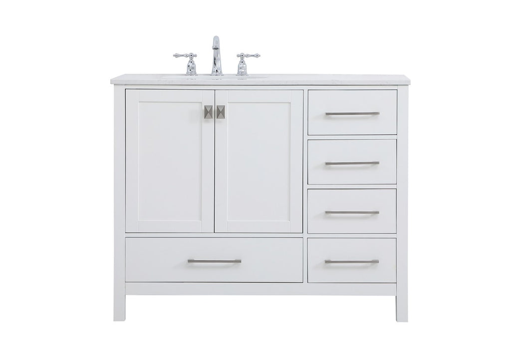 Elegant Lighting VF18842WH Single Bathroom Vanity, White