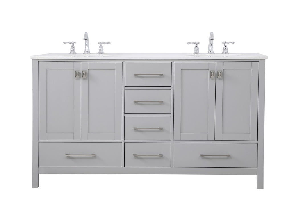 Elegant Lighting VF18860DGR Double Bathroom Vanity, Gray