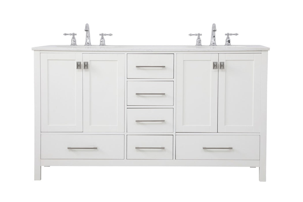 Elegant Lighting VF18860DWH Double Bathroom Vanity, White