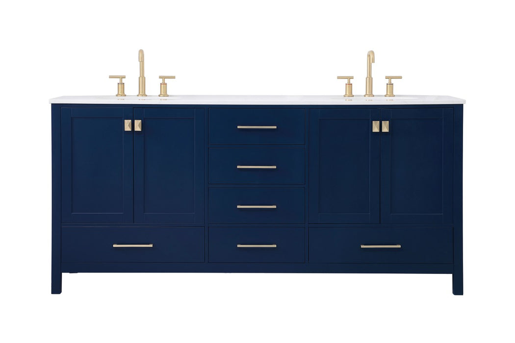 Elegant Lighting VF18872DBL Double Bathroom Vanity, Blue