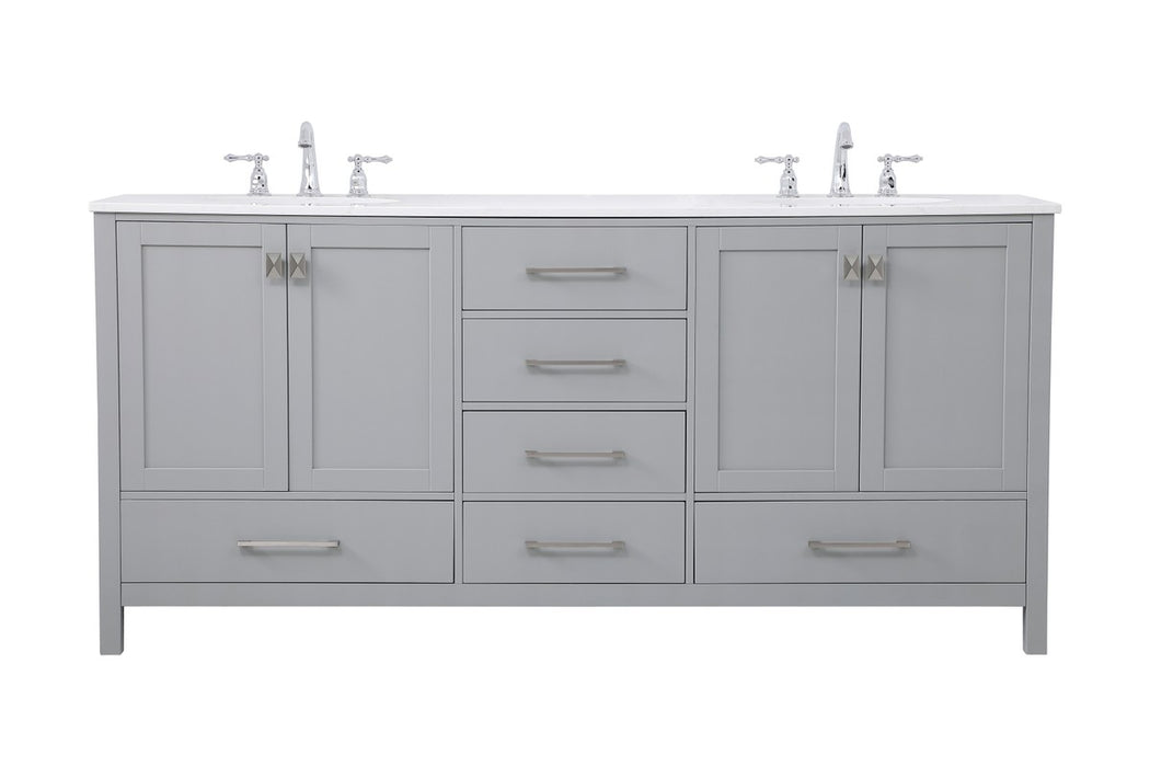 Elegant Lighting VF18872DGR Double Bathroom Vanity, Gray