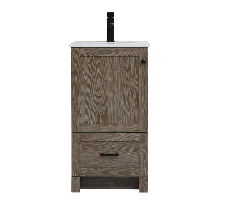 Elegant Lighting VF2818WO Single Bathroom Vanity, Weathered Oak