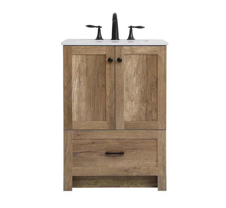 Elegant Lighting VF2824NT Single Bathroom Vanity, Natural Oak