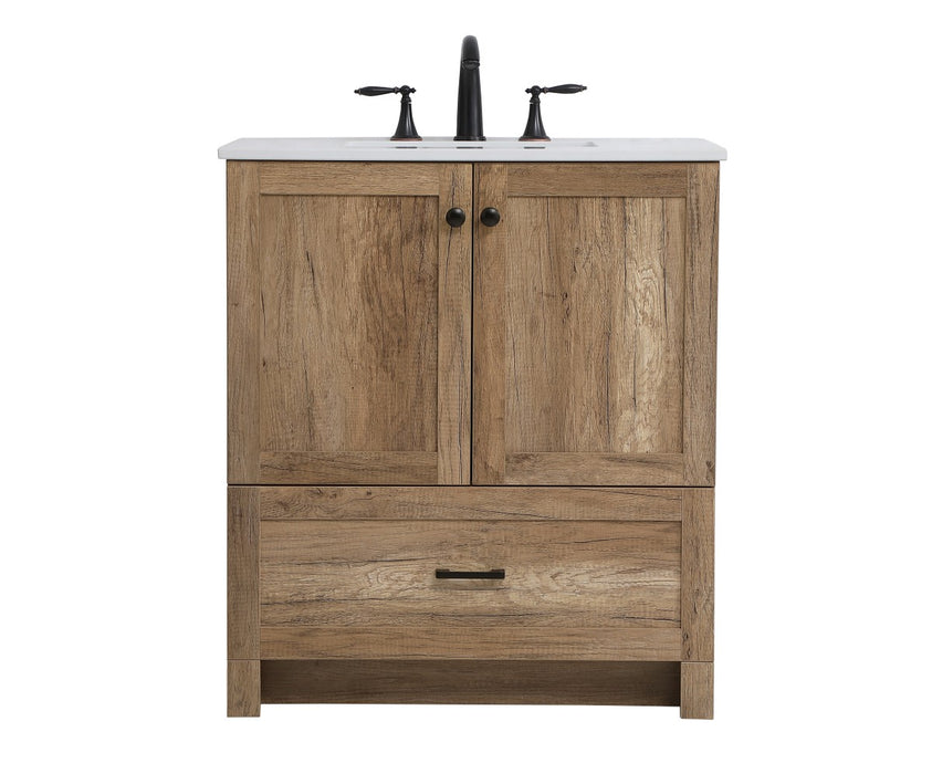 Elegant Lighting VF2830NT Single Bathroom Vanity, Natural Oak