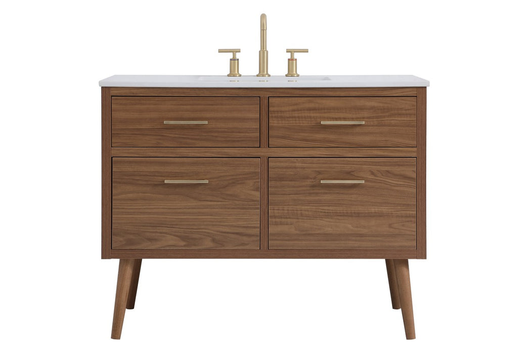 Elegant Lighting VF41042WB Bathroom Vanity Set, Walnut Brown