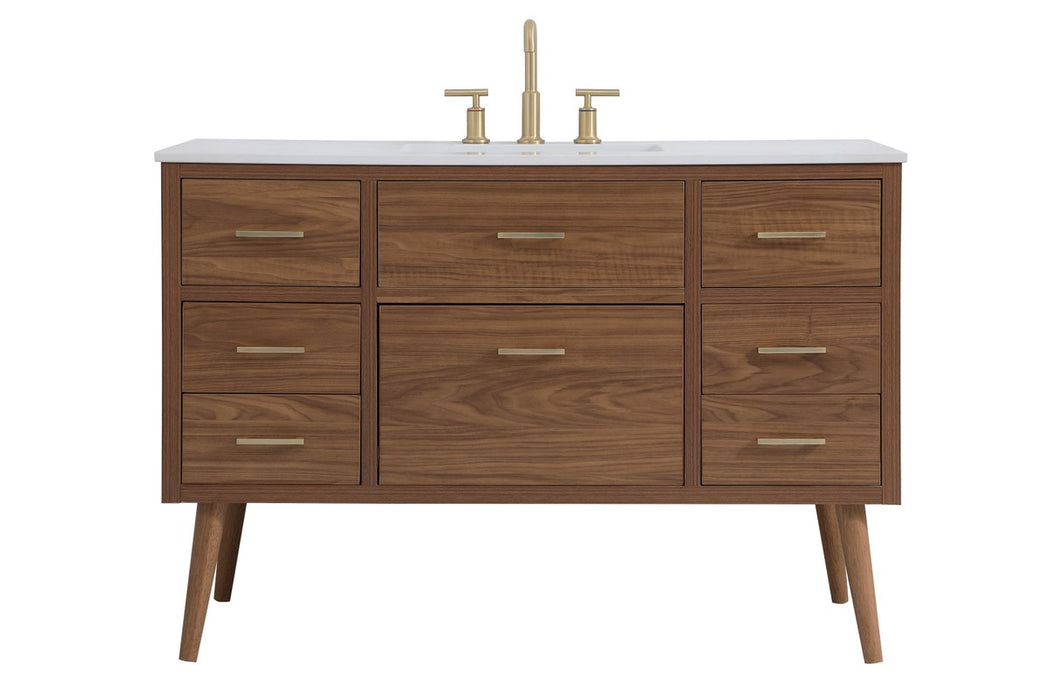 Elegant Lighting VF41048WB Bathroom Vanity Set, Walnut Brown