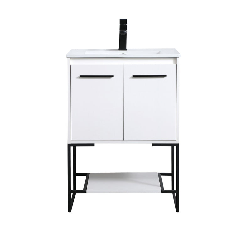 Elegant Lighting VF42024WH Single Bathroom Vanity, White