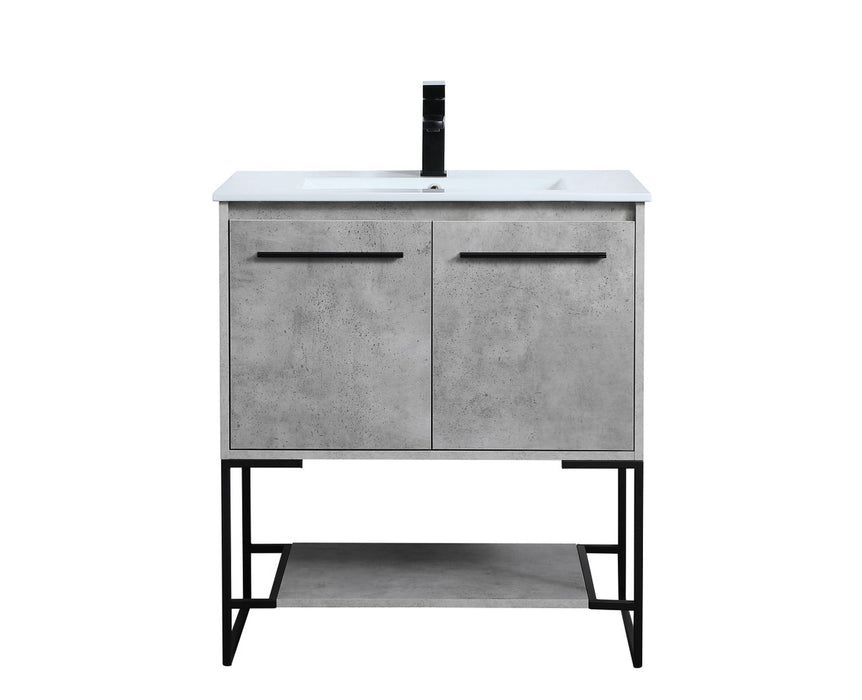 Elegant Lighting VF42030CG Single Bathroom Vanity, Concrete Grey