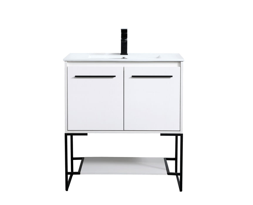 Elegant Lighting VF42030WH Single Bathroom Vanity, White